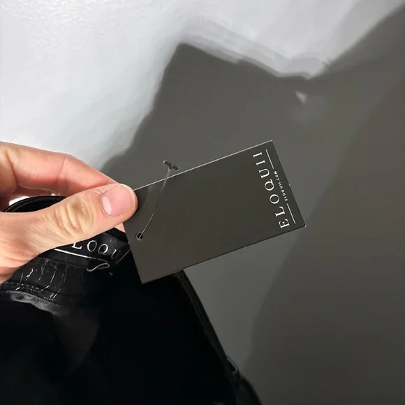 Eloquii Black Faux Leather Croc Embossed Pants Womens Size 18 - Picture 5 of 5